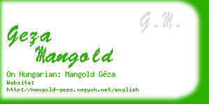 geza mangold business card